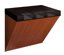 Wall Mount Check Desk with Black Laminate Countertop