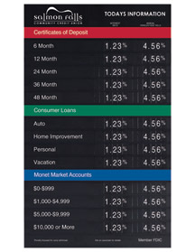 22x36 Multi-Color Magnetic Rate Display - Large Header