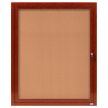 Indoor Aluminum Bulletin Board with Wood Look Finish - 36x60