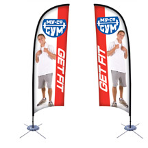 9ft Double-Sided Razor Sail Sign with Scissor Base