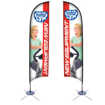 13ft Razor Sail Sign Kit Double-Sided with Scissor Base