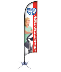 13ft Razor Sail Sign Kit Single-Sided with Scissor Base