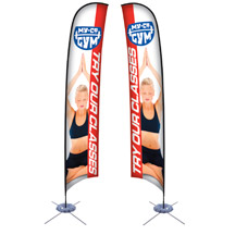 17ft Razor Sail Sign Kit Double-Sided with Scissor Base