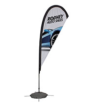 8ft Tear Drop Sail Sign Kit Single-Sided with Scissor Base