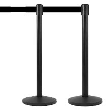 QueueMaster Retractable Belt Post - Set of 2 Black Posts