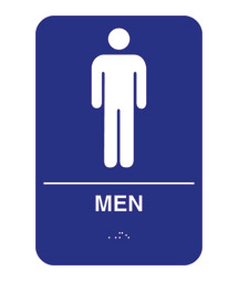 Men Restroom Acrylic ADA Compliant Sign - 6w x 9h