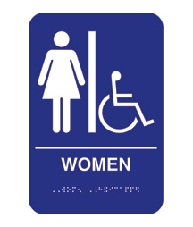 Women/Accessible Restroom Acrylic ADA Compliant Sign - 6w x 9h