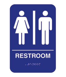 Men/Women Restroom Acrylic ADA Compliant Sign - 6w x 9h