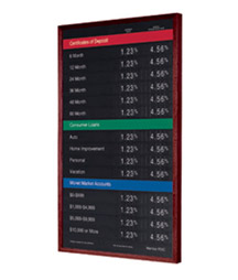 Oak Wall Frame w/ 22w x 28h Rate Display