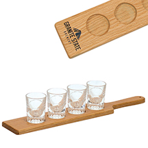 Shot Glass Sampler Paddle - 4 Slot