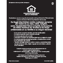 Equal Housing Opportunity - HUD v1 (Spanish) - Black Acrylic