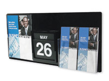 All-In-One Wall Display w/ Brochure Pockets, Sign Holder & Calendar