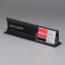 Matte Black Name Holder with Business Card Pocket