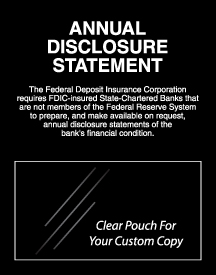 Annual Disclosure Statement - FDIC Banks (Non Federal Reserve) - Black Acrylic