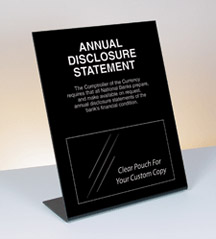 Annual Disclosure Statement - Comptroller of Currency - Bent Black Acrylic