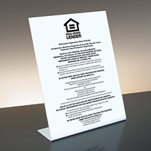 Equal Housing Lender - FDIC Banks (Spanish) - Bent White Acrylic