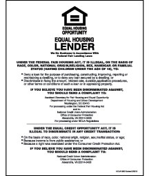 Equal Housing Lender - Credit Unions - White Acrylic