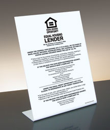 Equal Housing Lender - Credit Unions - Bent White Acrylic