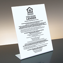 Equal Housing Lender - Credit Unions (Spanish) - Bent White Acrylic