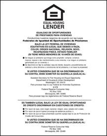 Equal Housing Lender - Federal Reserve (Spanish) - White Acrylic