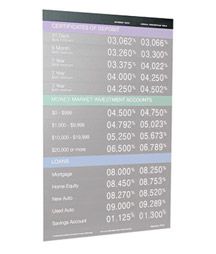 Printed Full Width Strip for Rate Displays - 22w x 1-5/8h