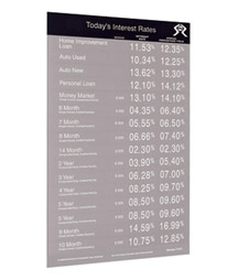 Printed Large Header Strip for Rate Boards - 22w x 3-1/4h