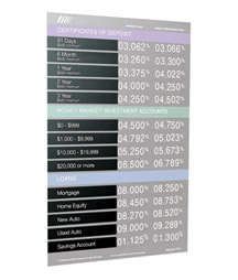 Printed Account Strip for Rate Displays - 10-3/8w x 1-5/8h