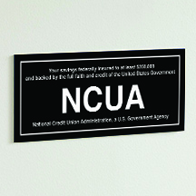 Acrylic NCUA Wall Sign - 7x3