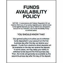 Funds Availability Policy - 2nd Day