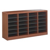 E-Z Stor Wood Literature Organizer - 24 Compartments