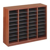 E-Z Stor Wood Literature Organizer - 36 Compartments