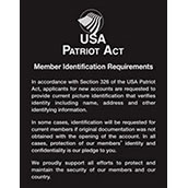 Patriot Act [Member Identification] - Black Acrylic