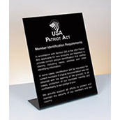 Patriot Act [Member Identification] - Black Acrylic