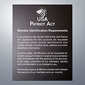 Patriot Act (with flag icon) - Member Identification