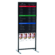 COMBO - Sturdy Black Floor Stand with 22w x 36 Rate Display & Lit Holder