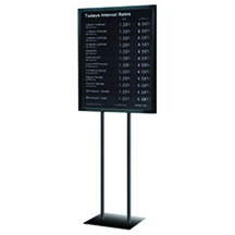 COMBO - Black Floor Stand w/ 22w x 28h Total Account Rate Display